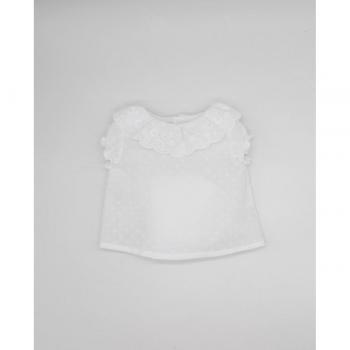 Blusa de bebé niña de algodón en color blanco