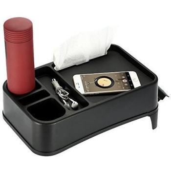 Tirol T22805 - Portavasos Sostenedor Organizador para Bebidas Comida Teléfono Móvil Asiento de Coche, Color Negro