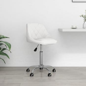 Silla de oficina giratoria de cuero sintético blanco vidaXL