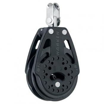 Polea Trinquete Carbo Harken 75 mm Negra con giro