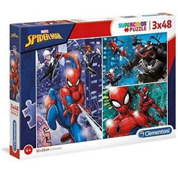 Clementoni - Puzzle infantil 3 puzzles de 48 piezas SpiderMan, puzzles a partir de 4 años