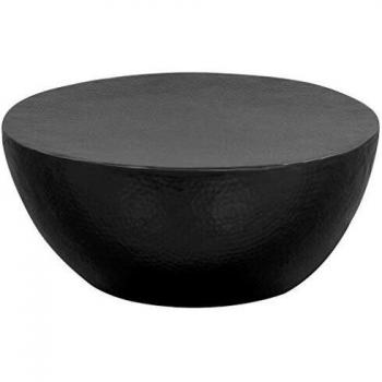 vidaXL Mesa Centro 70x30 cm Aluminio Martillado Negro Decoración Salón Comedor
