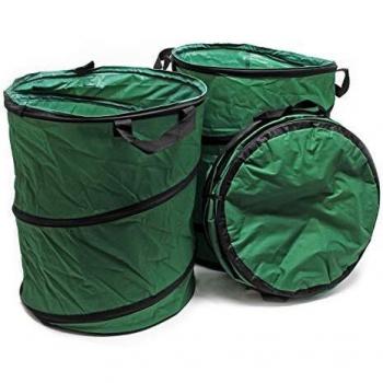 Saco Jardín Redondo Plegable 100L - Set de 3 Bolsas para Recogida de Hojas y Residuos Vegetales
