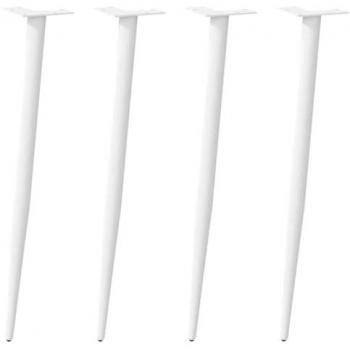 Patas para mesa de centro cónicas de acero blanco 72-73 cm (4 unidades)