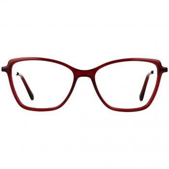 Gafas Anti-Azules Cuadradas de Armazón Completo de Plástico Rojas para Mujer - SmartBuy Collection
