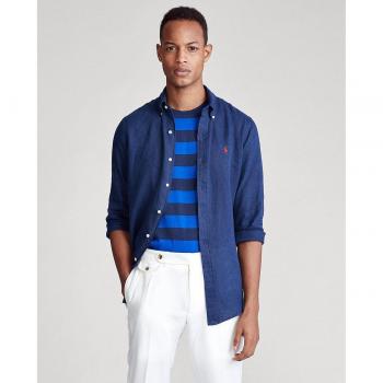 Camisa Polo Ralph Lauren de lino Regular Fit para hombre en color marino