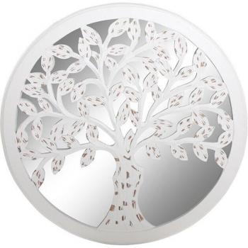 Figura Decorativa DKD Home Decor Madera de mango Espejo Árbol (60 x 2 x 60 cm)