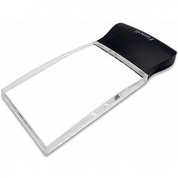 Fancii 2X Lupa Rectangular para Leer Libros con Luz LED - Lente de Aumento sin Distorsión y sin Marco 58 x 102mm - para Periódicos y Mapas, Personas Mayores o con Mala Visión