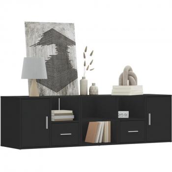 vidaXL Corner Cabinet Black 160x40x45 cm Engineered Wood