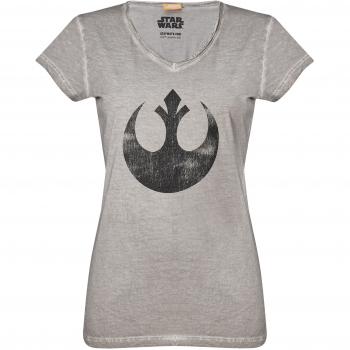 GOZOO Star Wars Camiseta Mujer Vintage Rebel Alliance Oil Dye 100% Algodón Gris S