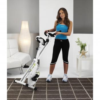 BH Open&Go YF90 Tecnovita - Bicicleta Estática Magnética Plegable con Sillín Cómodo, Monitor LCD Completo, 8 Niveles de Resistencia y Pedales Antideslizantes