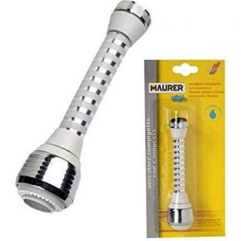 MAURER 4070025 Atomizador Economizador PVC con Adaptador Macho/Hembra, Bianco