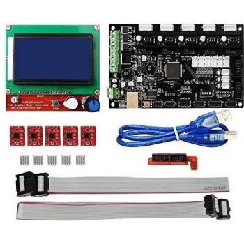 kookye controlador LCD 12864 Graphic Smart Display Module + Base de MKS V1.4 3d Printer Controller Board, MKS GEN V1.4, 3