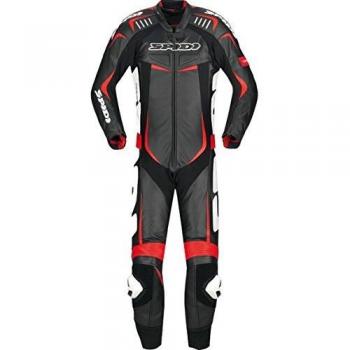 Y120-071 56 - Spidi Track Wind Pro 1-Piece Leather Motorcycle Suit 56 Black Red White