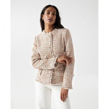Chaqueta de mujer en tweed con botones de perlas Salsa Jeans