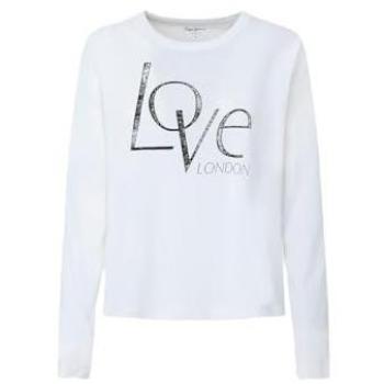 Camiseta de manga larga Pepe Jeans Harlen para mujer en blanco y negro, talla XL