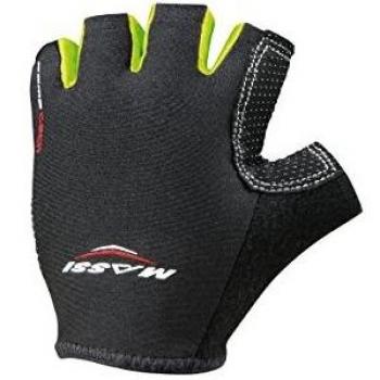 Massi Comp Tech - Guantes de Ciclismo Unisex, Color Negro/Verde flúor, Talla M