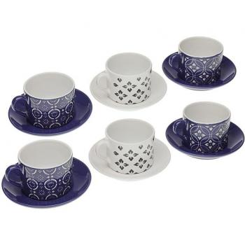 Set de Tazas con Platos Regina de Cerámica (6 Piezas)