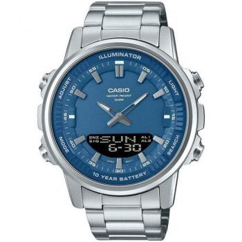 Casio Men's Quartz Analog-Digital Stainless Steel Watch with Blue Dial AMW-880D-2A1V