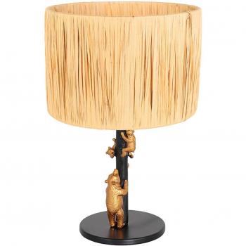 Lámpara de mesa Steinhauer Animaux 3714ZW, mimbre natural, color negro