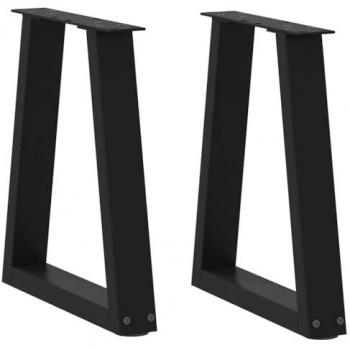 V-Shape Adjustable Steel Dining Table Legs - 2 pcs Black, 38x(42-43.3) cm