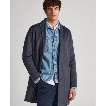 Pepe Jeans Brighton Men's Single-Breasted Gray Wool Coat