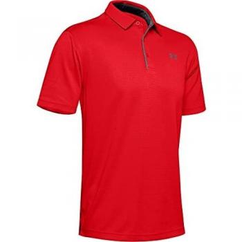 Under Armour Men's UA Tech Polo - Red/Graphite - Large