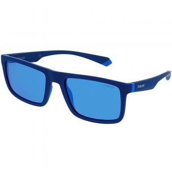 Polaroid Men's Blue Rubber Sunglasses with UV Protection - Model PLD-2134-S-ZX9F65X