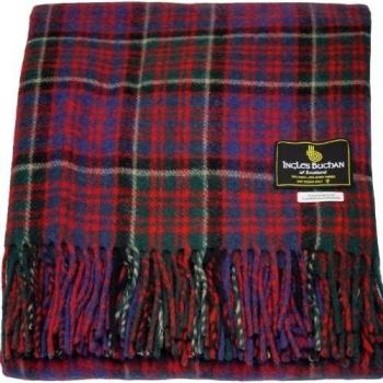 Traditional Tartan Throw, Blanket, Rug Wool Mix Blanket MacDonald of Clanranald Modern Tartan
