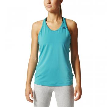 adidas Basic Solid Tan - Camiseta para mujer, color verde / azul, talla S