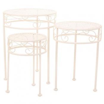 Soporte para Maceta de Hierro Blanco Alexandra House Living 30 x 120 x 30 cm