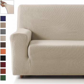 Eiffel Textile Funda Sofa Elastica Protector Adaptable Rústica Sofá, , Marfil, 2 Plazas