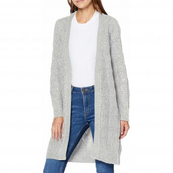 Object NOS Objnova Stella L/s Knit Cardigan Noos Chaqueta Punto, Gris Light Grey Melange, 38