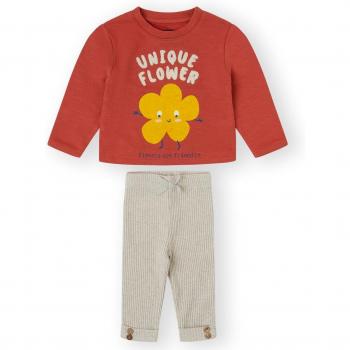 Conjunto de bebé niña en marrón con estampado Canada House