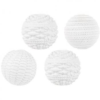 Set de 4 Figuras Decorativas de Resina Blanca 10x10x10 cm para Decoración Elegante del Hogar