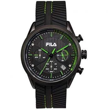 Fila Men's Black Chronograph Watch with Silicone Bracelet - Filastyle 38-176