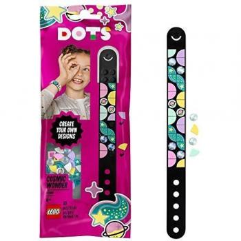 LEGO DOTS - Pulsera Cosmos Mágico, juego creativo recomendado a partir de 6 años, para diseñar tus pulseras, brazalete color negro con piezas decorativas de colores