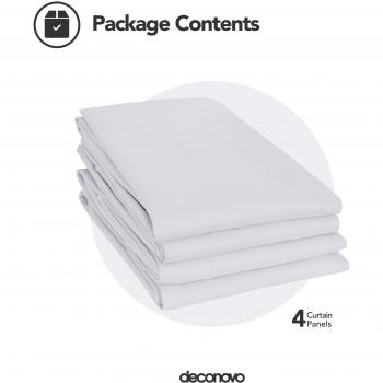 Deconovo Cortinas Opacas Telas Termicas Aislantes Frio Calor Ruido Luz Rayos UV para Salon Dormitorio 4 Piezas 135 x 240 cm Gris Blanco
