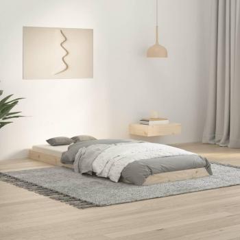 Cama Individual de Madera Maciza de Pino 75x190 cm Marrón