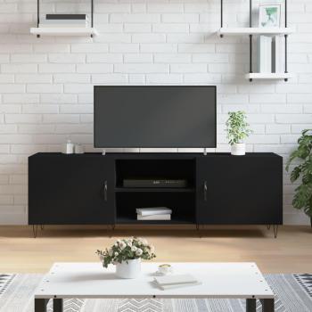 Mueble para TV de madera de ingeniería negro 150x30x50 cm