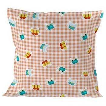 Funda de Almohada Cuadros Multicolor 80x80 cm 100% Algodón Calidad 150