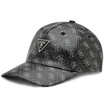 Gorra Guess Mito Baseball Negra con Monograma Estampado, Casual, Poliéster, Talla Única