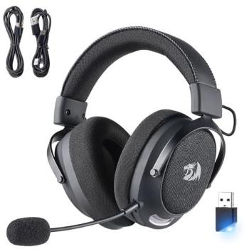 Auriculares Gaming Inalámbricos Redragon H858 - 3 Modos, Sonido Envolvente 7.1, Drivers de 53mm, Micrófono con Cancelación de Ruido