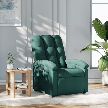 Sillón reclinable de tela verde oscuro Vidaxl