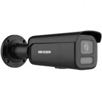 Cámara IP Bullet Hikvision 4MP con Luz Híbrida Inteligente y Zoom Motorizado Varifocal 2.8-12mm, ColorVu, Exterior IP67, Negra