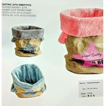 Ferribiella cesta de yute acolchadozpara gatos o cachorroszcm 29x 29x 38zcolor griszsuave y comodo