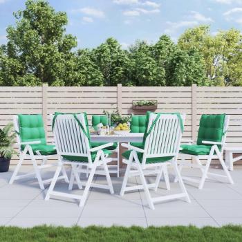 Cojines de silla de respaldo bajo 6 piezas tela Oxford verde