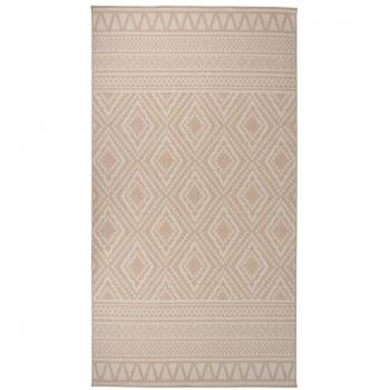 Alfombra de exterior de tejido plano 80x150 cm Color Gris, Taupé, Marrón y rayas marrones - Alfombra de área para Sala de Estar, Dormitorio, Habitación, Salón