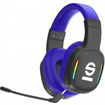 Sparco SPWHEADPHONEPRO Auriculares Gaming Inalámbricos Diadema con Micrófono Extraíble USB Tipo C Negro/Azul