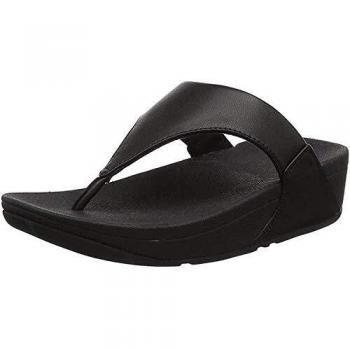 Fitflop Women's Lulu Leather Black Toe Post Sandals - EU Size 41 (US Size 7)